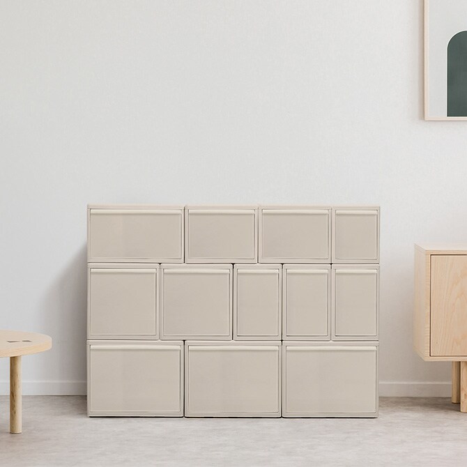 like-it ライクイット 組み合わせて使える収納ケース スリムM 3個組  収納ケース 引き出し 幅17 チェスト おしゃれ 白 収納ボックス ポリプロピレン 衣類収納 衣装ケース  