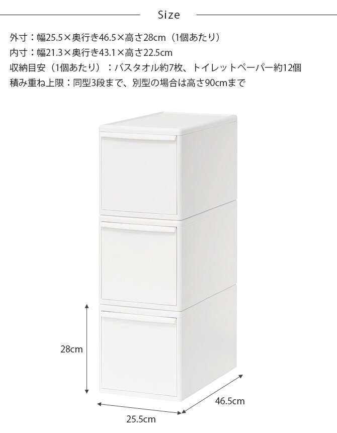 like-it ライクイット 組み合わせて使える収納ケース ミディL 3個組  収納ケース 引き出し 幅25.5 チェスト おしゃれ 白 収納ボックス ポリプロピレン 衣類収納 衣装ケース  