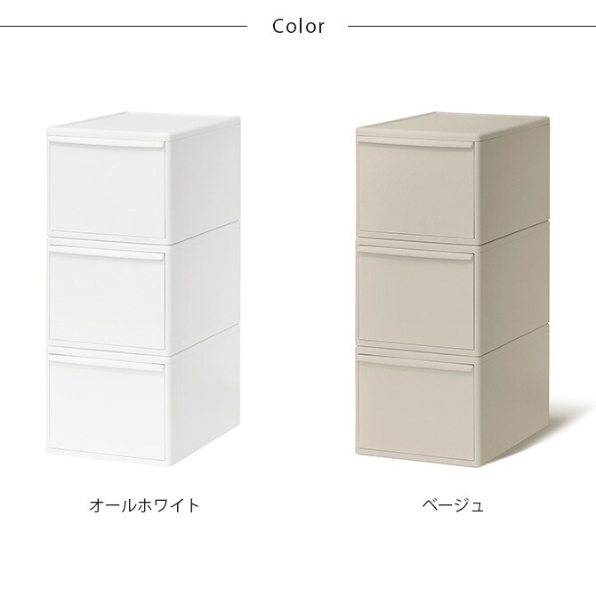 like-it ライクイット 組み合わせて使える収納ケース ワイドL 3個組  収納ケース 引き出し 幅34 チェスト おしゃれ 白 収納ボックス ポリプロピレン 衣類収納 衣装ケース  