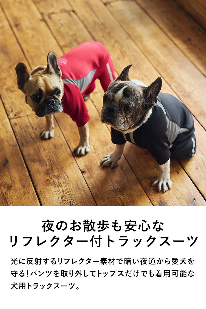 MANDARINE BROTHERS マンダリンブラザーズ トラックスーツ S  犬用 ペット用 ドッグウェア 犬の服 トラックスーツ スポーツウェア リフレクター　反射材 夜の散歩 暗い夜道 おしゃれ　ユニセックス　かっこいい  