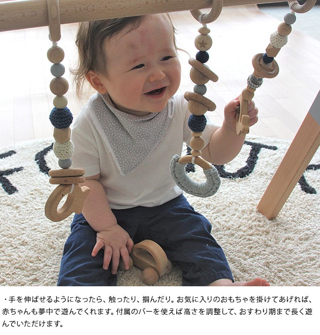 HOPPL ホップル ベビージムセット  赤ちゃん おもちゃ 2ヶ月 4ヶ月 6ヶ月 木のおもちゃ プレイジム ベビー 室内遊具 知育玩具 出産祝い 男の子 女の子  