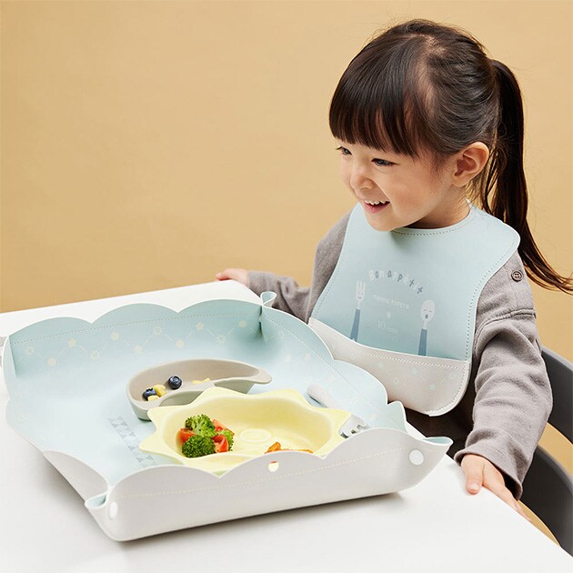 tupera tupera × 10mois マロービブ  ツペラツペラ ベビー 赤ちゃん お食事エプロン シリコン 袖なし 洗濯機 かわいい おしゃれ 出産祝い ギフト  