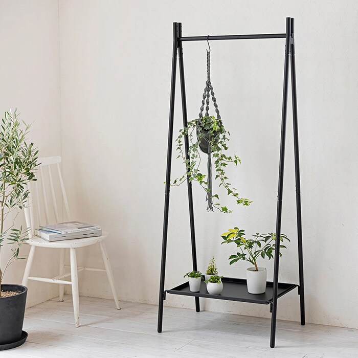 TETSUNAGI テツナギ RACK A & Steel tray SET  ハンガーラック スリム 省スペース おしゃれ 棚付き スチール アイアン 日本製 コートハンガー シンプル インテリア 家具 収納  