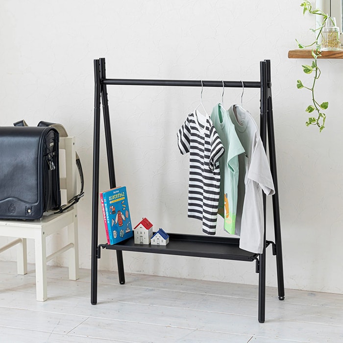 TETSUNAGI テツナギ RACK A mini & Steel tray mini SET  ランドセルラック ハンガー ハンガーラック 子供 子供部屋 キッズ 低い 低め 日本製 おしゃれ シンプル インテリア 子供家具 収納  