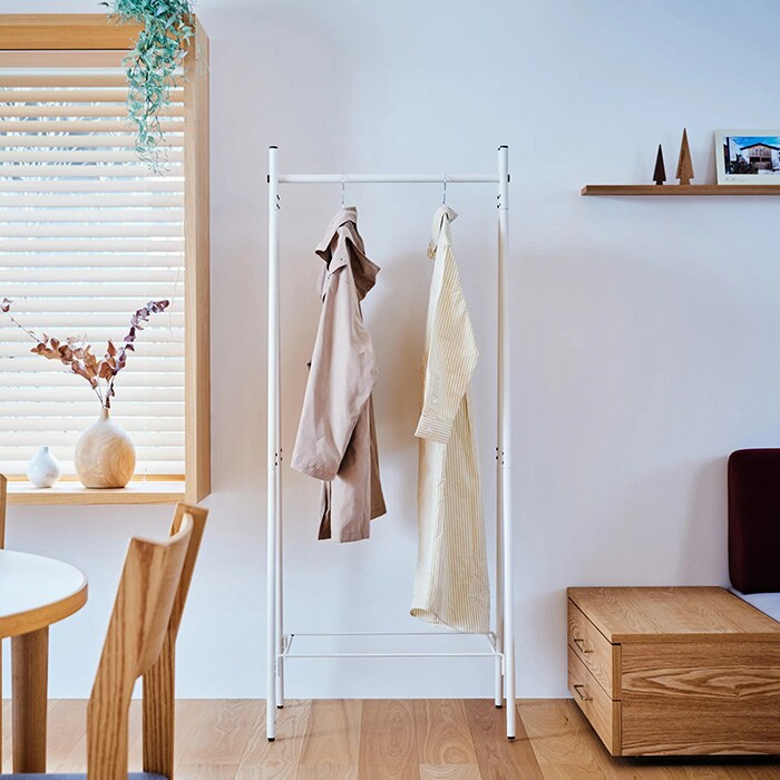 TETSUNAGI テツナギ RACK A & Shelf board SET  ハンガーラック スリム 省スペース おしゃれ 棚付き スチール アイアン 日本製 コートハンガー シンプル インテリア 家具 収納  