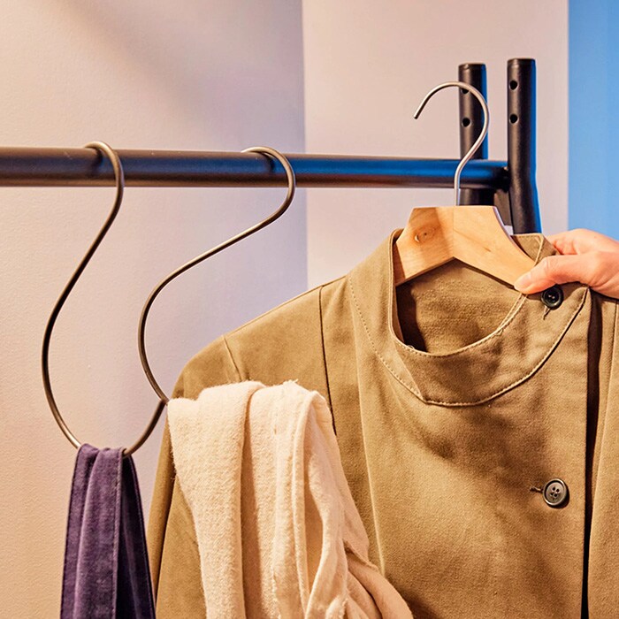 TETSUNAGI テツナギ RACK A & Shelf board SET  ハンガーラック スリム 省スペース おしゃれ 棚付き スチール アイアン 日本製 コートハンガー シンプル インテリア 家具 収納  