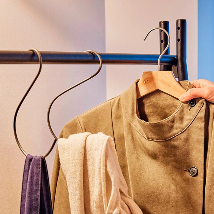 TETSUNAGI テツナギ RACK A & Steel tray + Side hanger SET  ハンガーラック スリム 省スペース おしゃれ 棚付き スチール アイアン 日本製 コートハンガー シンプル インテリア 家具 収納  