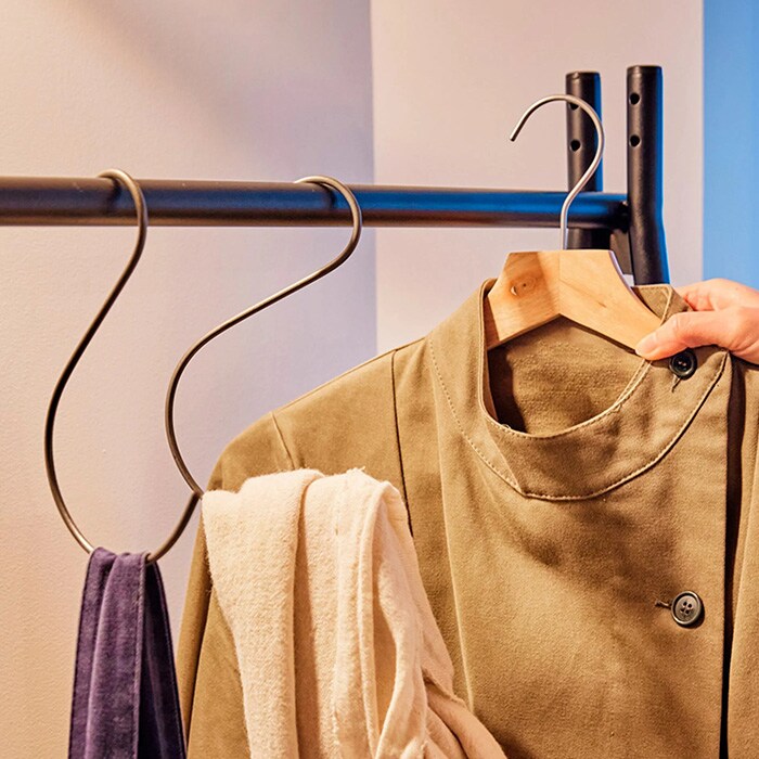 TETSUNAGI テツナギ RACK A & Shelf board + Side hanger SET  ハンガーラック スリム 省スペース おしゃれ 棚付き スチール アイアン 日本製 コートハンガー シンプル インテリア 家具 収納  