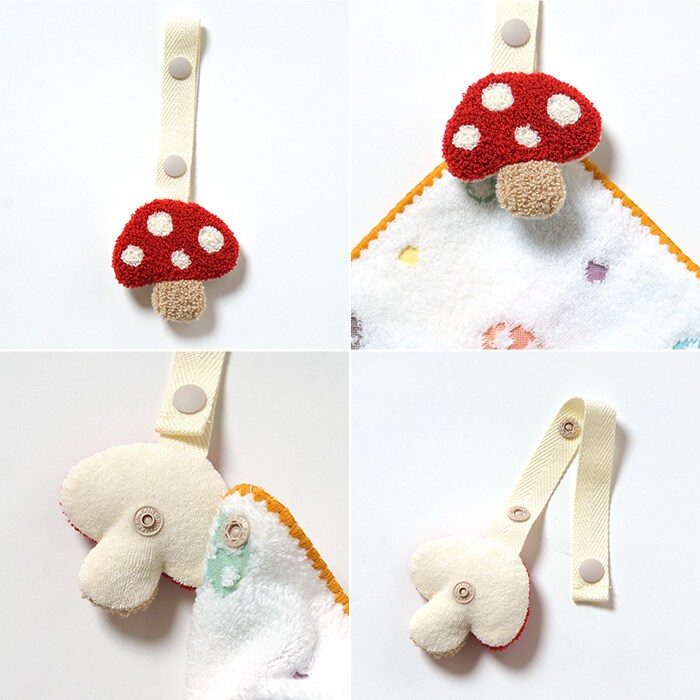 Hoppetta / 10mois チャームハンカチ 2枚セット ストラップ付き ハンカチ ベビーカー 赤ちゃん おでかけ かわいい おしゃれ 出産祝い ギフト 贈り物