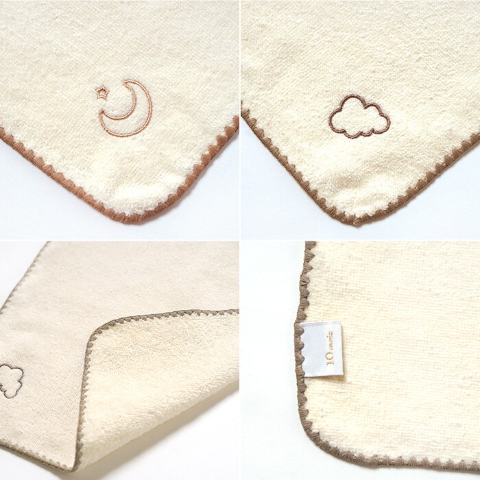 Hoppetta / 10mois チャームハンカチ 2枚セット ストラップ付き ハンカチ ベビーカー 赤ちゃん おでかけ かわいい おしゃれ 出産祝い ギフト 贈り物