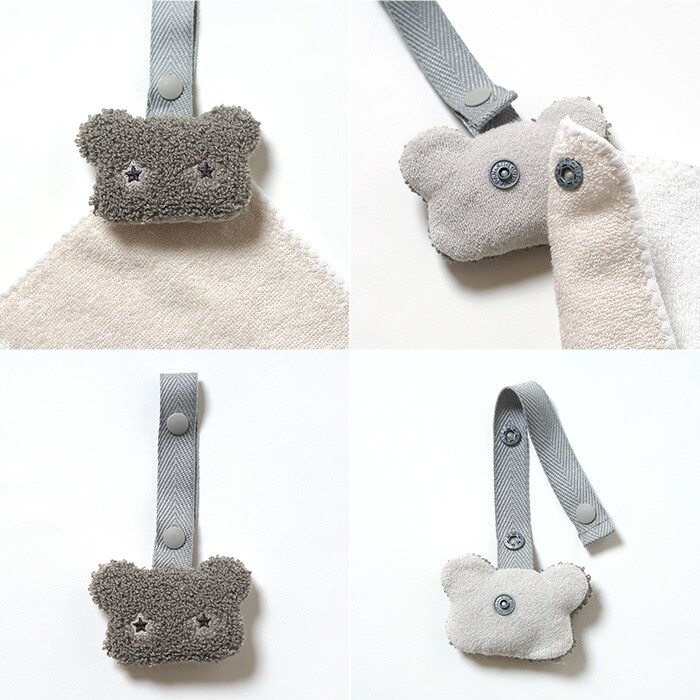 Hoppetta / 10mois チャームハンカチ 2枚セット ストラップ付き ハンカチ ベビーカー 赤ちゃん おでかけ かわいい おしゃれ 出産祝い ギフト 贈り物