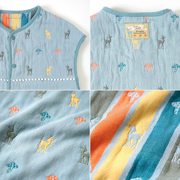 Hoppetta / 10mois ふくふくガーゼ ジュニアスリーパー キッズスリーパー 子供 子ども 小学生 低学年 日本製 かわいい おしゃれ 秋冬 寝冷え防止 寝冷え対策 出産祝い ギフト 贈り物