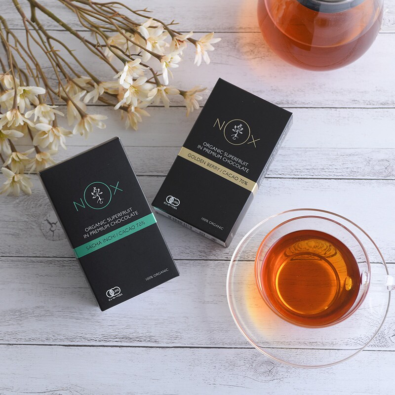 NOXオーガニック パワーブーストチョコレート カカオ70%以上 チョコレート オーガニック ハイカカオ 高カカオチョコレート おしゃれ 美味しい スーパーフード おやつ 健康的