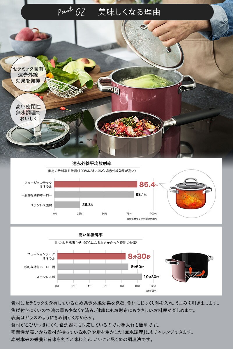 WMF ヴェーエムエフ フュージョンテックミネラル ライスポット20cm  調理器具 鍋 両手 炊飯 ライス 蓋 使いやすい おしゃれ スタイリッシュ 20cm  