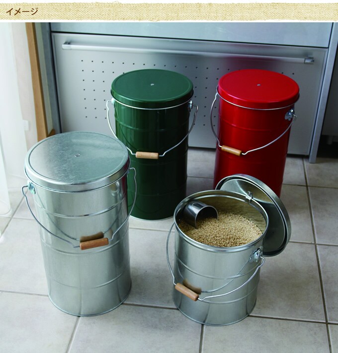 トタン製ライスストッカー　10kg用　キャスター付き  米びつ 収納　保管 虫がつきにくい お米の鮮度を保つ 防虫剤・乾燥剤に対応 光を通さない 外気に触れにくい 温度・湿度を一定に保つ 国産　日本製  