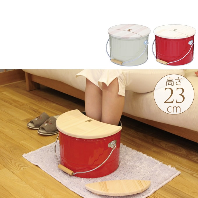 国産　足湯トタンバケツ  足湯　バケツ フットバス 保温 日本製 ヒノキ リラックス 冷え性 寒さ　対策 冬  