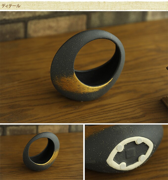 空の新月　和の陶器 M  和風花器 生け花 フラワーベース 和室 プランターポット 生花 玄関 日本 風景 円形  