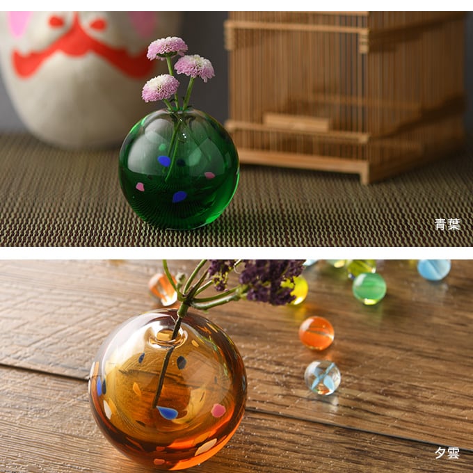 花瓶 一輪挿し ガラス 夏祭りの水風船 かわいい ヨーヨー フラワーベース 和風 おしゃれ 日本製 人気 祭り 屋台 楽しい インテリア