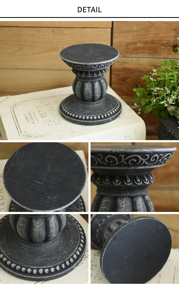 ガーデン雑貨 おしゃれ インテリア オブジェ 古代ローマ風 フラワースタンド セリーヌ ラウンド L  花台 アンティーク 置物 飾り 雑貨 玄関 装飾 台 スタンド  