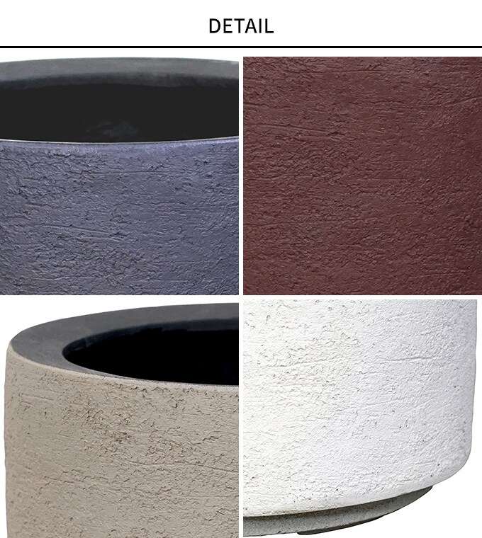 プランター インテリアカラー ソルナシリンダー 直径43cm  プランターポット 植木鉢 大型 大鉢 軽量 シンプル FRP 丈夫 穴あり テラス バルコニー 公共施設 エントランス おしゃれ インテリア  
