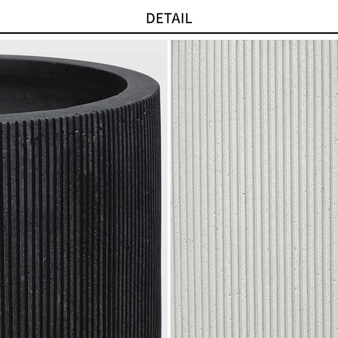 プランター 美しい縦縞 エンバスシリンダー　直径30cm  プランターポット 植木鉢 大型 大鉢 軽量 シンプル FRP 丈夫 穴あり テラス バルコニー 公共施設 エントランス おしゃれ インテリア  