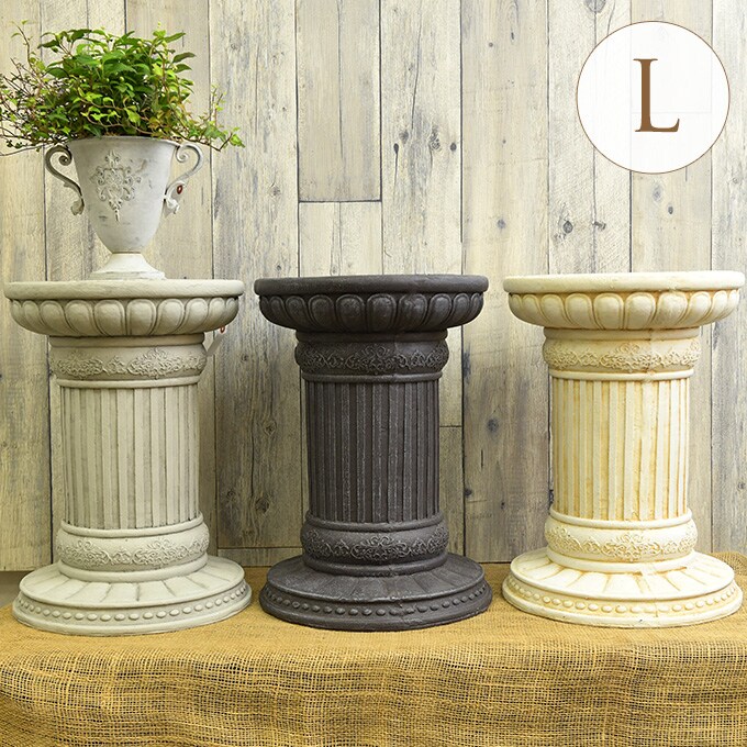 ローマ神殿コラム風 フラワースタンド A ラウンド L ガーデン雑貨 アンティーク スタンド 飾り 置物 雑貨 インテリア 装飾