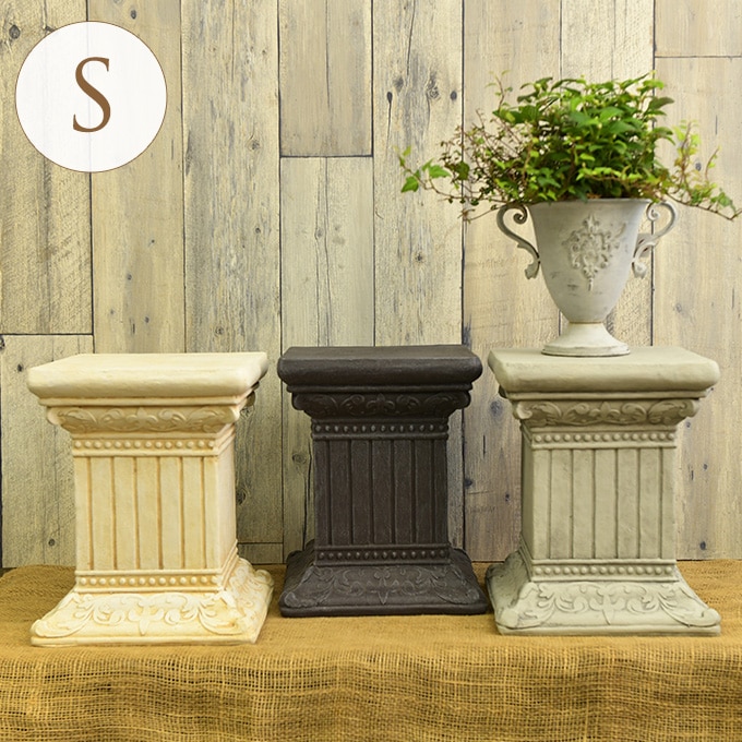 ローマ神殿コラム風 フラワースタンド A スクエア S ガーデン雑貨 アンティーク スタンド 飾り 置物 雑貨 インテリア 装飾