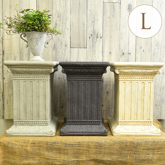 ローマ神殿コラム風 フラワースタンド A スクエア L ガーデン雑貨 アンティーク スタンド 飾り 置物 雑貨 インテリア 装飾