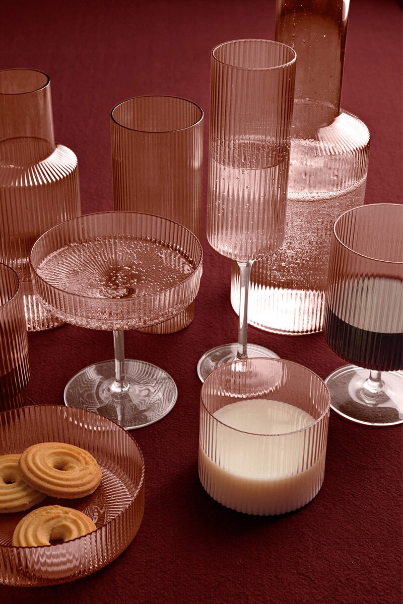 ferm LIVING ファームリビング Ripple Tumbler Glasses リップルタンブラーグラス 2個セット 