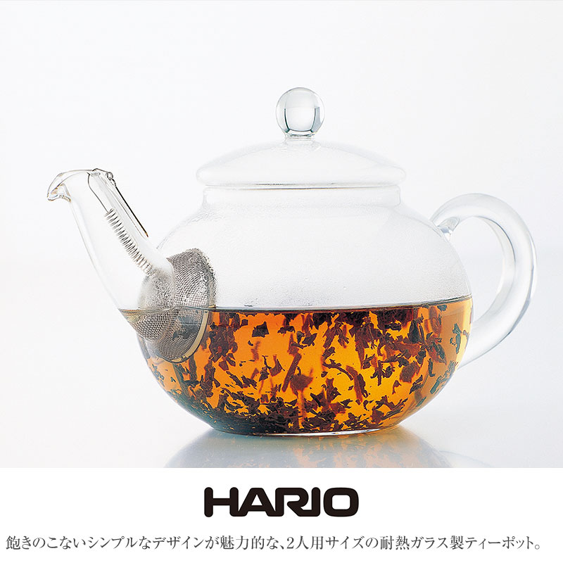 HARIO ハリオ ジャンピングティーポット 2人用  ティーポット 耐熱ガラス ガラス おしゃれ 日本製 茶こし付き 食洗器対応 ギフト 急須 ジャンピングポット  