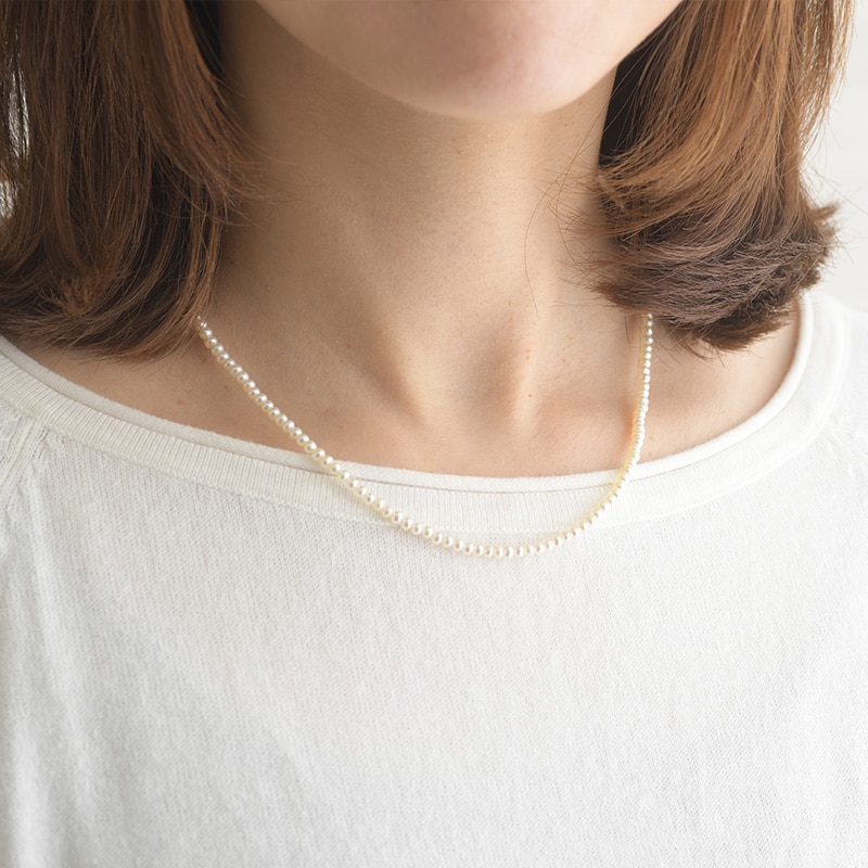 Natully ナチュリー イチレンネックレス Button  レディース 淡水パール ネックレス ベビーパール 日本製 真珠 小粒 おしゃれ ギフト プレゼント  