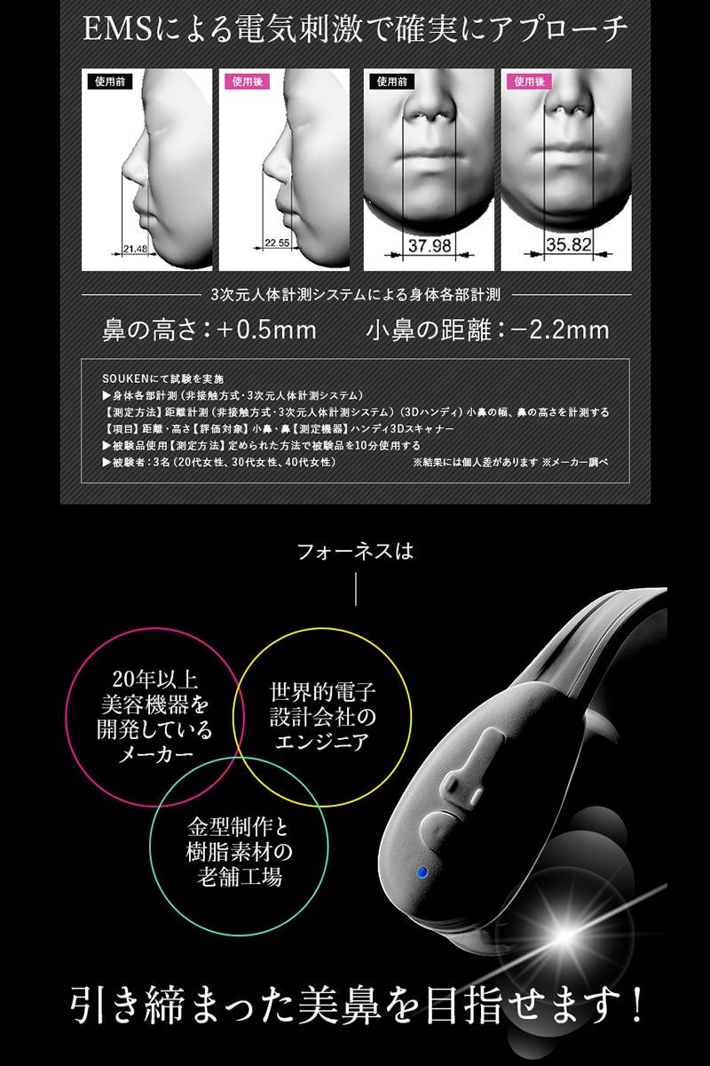 LUXCEAR ルクセア Fornez  美顔器 鼻専用 鼻のケア EMS 美鼻 忘れ鼻 軽量 ながらケア すきま時間 コンプレックス  