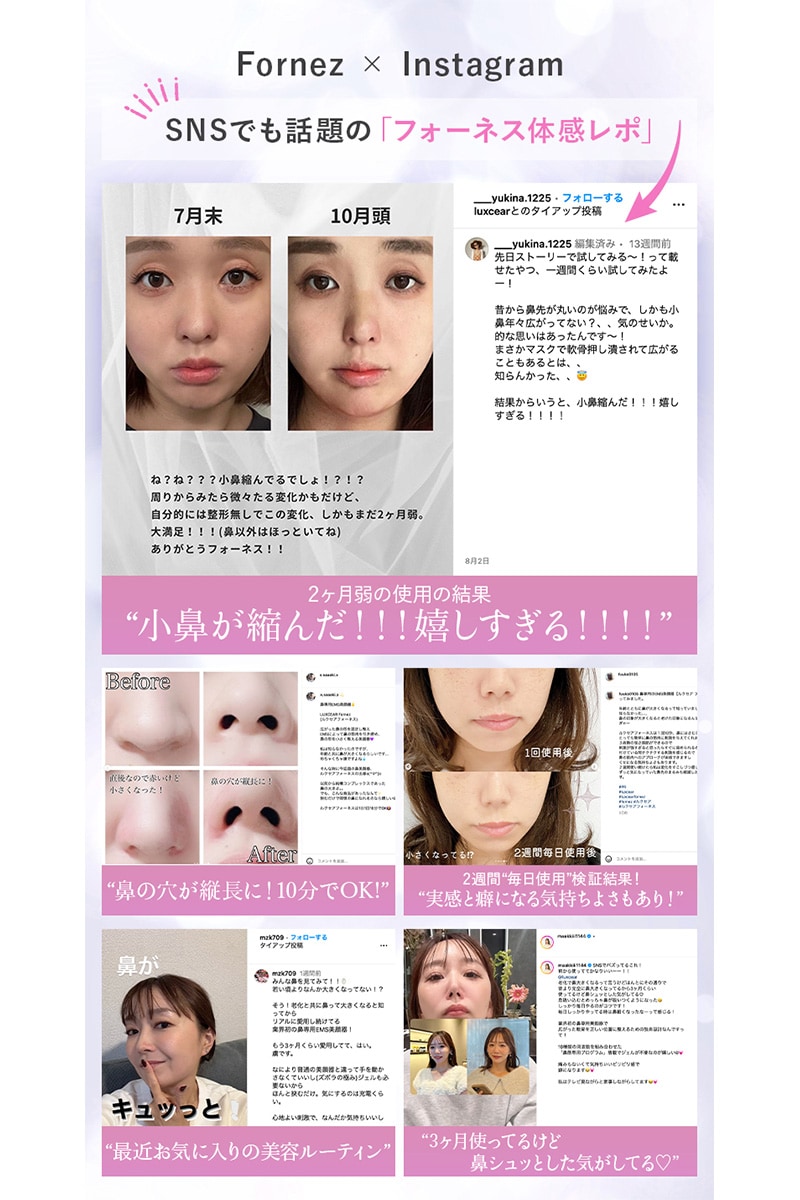 LUXCEAR ルクセア Fornez  美顔器 鼻専用 鼻のケア EMS 美鼻 忘れ鼻 軽量 ながらケア すきま時間 コンプレックス  