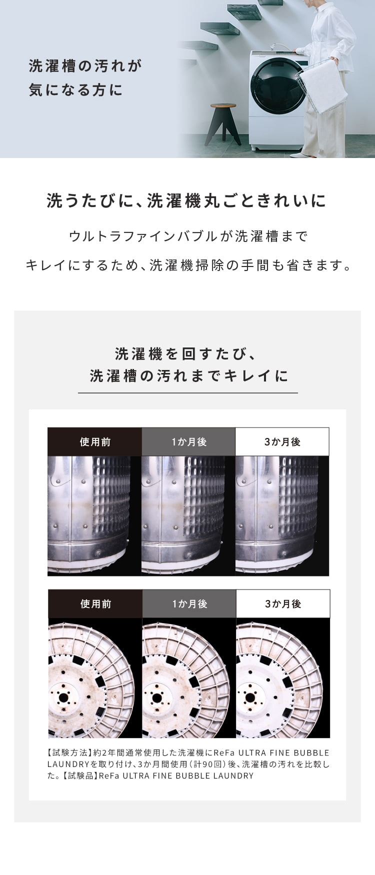 ReFa リファ ウルトラファインバブル ランドリー  洗濯機 アクセサリー アダプター 洗浄力アップ 洗浄効果 ダメージ軽減 取付け簡単 洗濯槽 清潔 きれい ReFa リファ  