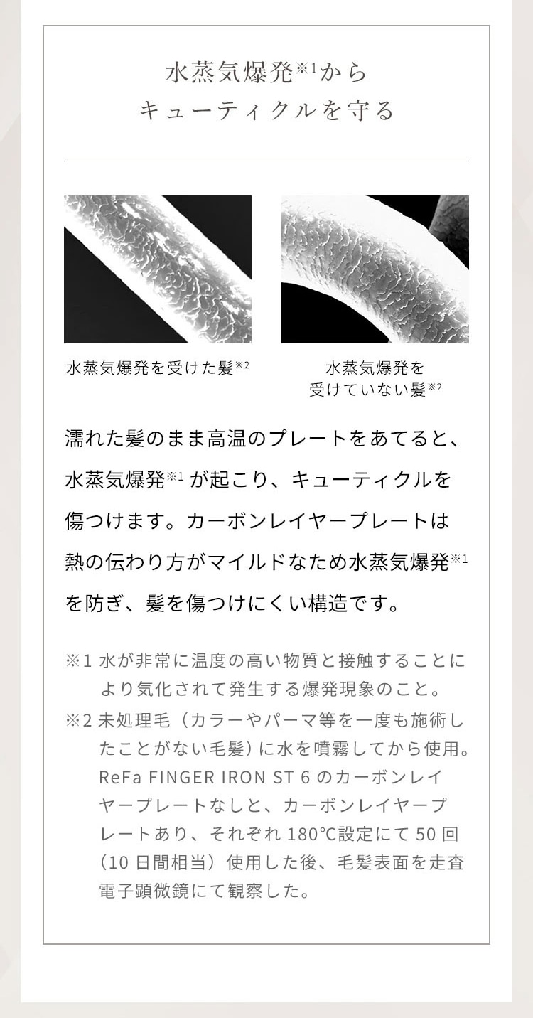 ReFa リファ フィンガーアイロン ST 6  ヘアアイロン サロンクオリティ サロン級 プロフェッショナル スタイリング ニュアンス 自由自在 ダメージなし コンパクト 軽量 コードレス キューティクル ReFa リファ  