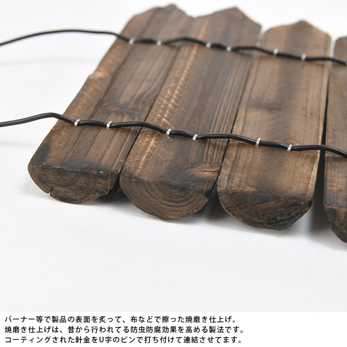 連杭花壇柵 ミニ H20×W120cm おしゃれ 天然木 土留め 連杭 連結 ウッドフェンス ガーデニング アレンジ 庭 寄せ植え ガーデン 目かくし