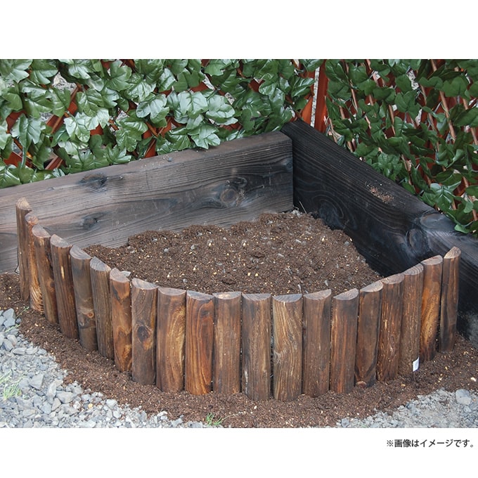 連杭花壇柵 W120×H30cm  おしゃれ 土留め 連杭 連結 ガーデニング アレンジ 庭 寄せ植え ガーデン 目かくし  