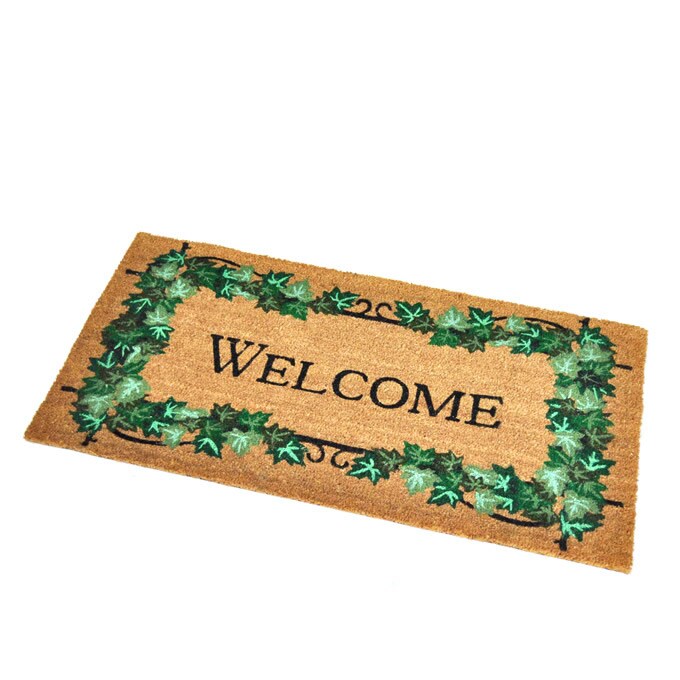 玄関マット 屋外 ヨーロピアン グリーンリーブス 100×50cm おしゃれ 玄関 泥除け 北欧 入り口 ドア マット 滑り止め