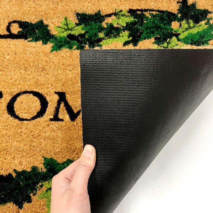 玄関マット 屋外 ヨーロピアン グリーンリーブス 100×50cm おしゃれ 玄関 泥除け 北欧 入り口 ドア マット 滑り止め