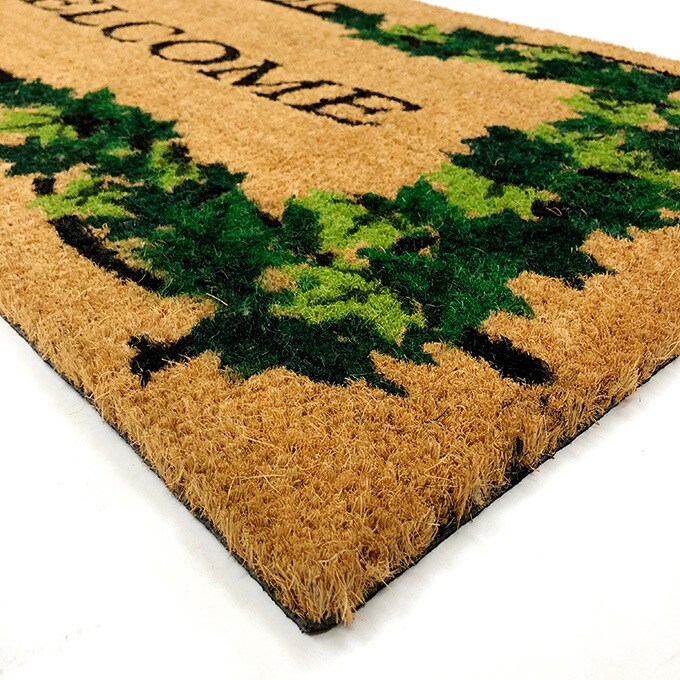 玄関マット 屋外 ヨーロピアン グリーンリーブス 100×50cm おしゃれ 玄関 泥除け 北欧 入り口 ドア マット 滑り止め