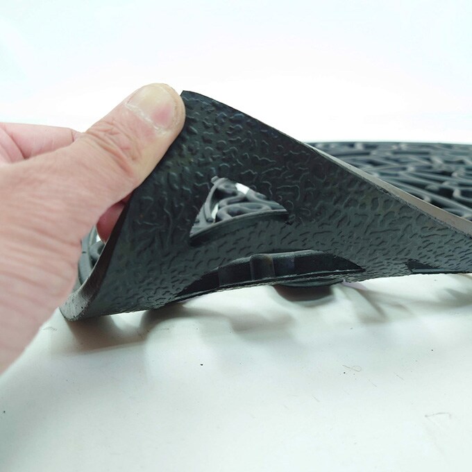 玄関マット 屋外 ラバーマット 75×45cm ドアマット おしゃれ エントランス エントランスマット 北欧 小さめ 黒 半円 ブラック 入り口 泥除け ゴム ラバー