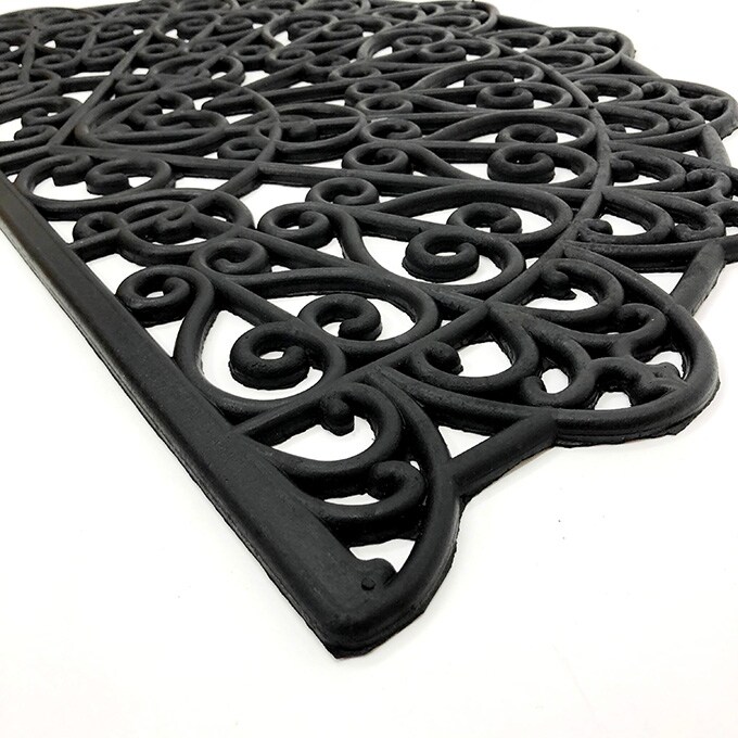 玄関マット 屋外 ラバーマット 75×45cm ドアマット マット おしゃれ エントランス エントランスマット 北欧 小さめ 黒 半円 ブラック 入り口 泥除け 泥落とし ゴム ラバー