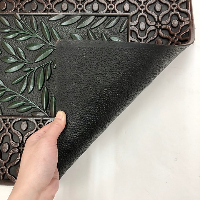 玄関マット 屋外 ラバーマット 75×45cm ドアマット マット 泥除け 泥落とし エントランス エントランスマット 北欧 小さめ ブラック 黒 入り口 ゴム マット