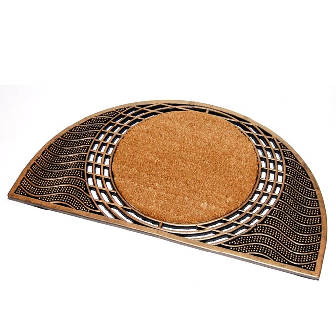 玄関マット 屋外 サンセット ヨーロピアン 75×45cm ウェルカムマット 北欧 おしゃれ 泥落とし コイヤーマット 泥除け 半円型 かわいい モダン ココヤシ お店 入り口 エントランス カフェ 事務所 オフィス 庭 ガーデン