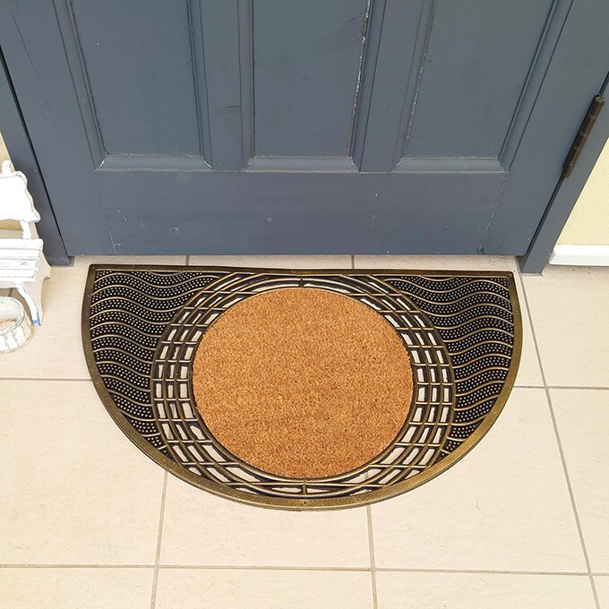 玄関マット 屋外 サンセット ヨーロピアン 75×45cm ウェルカムマット 北欧 おしゃれ 泥落とし コイヤーマット 泥除け 半円型 かわいい モダン ココヤシ お店 入り口 エントランス カフェ 事務所 オフィス 庭 ガーデン