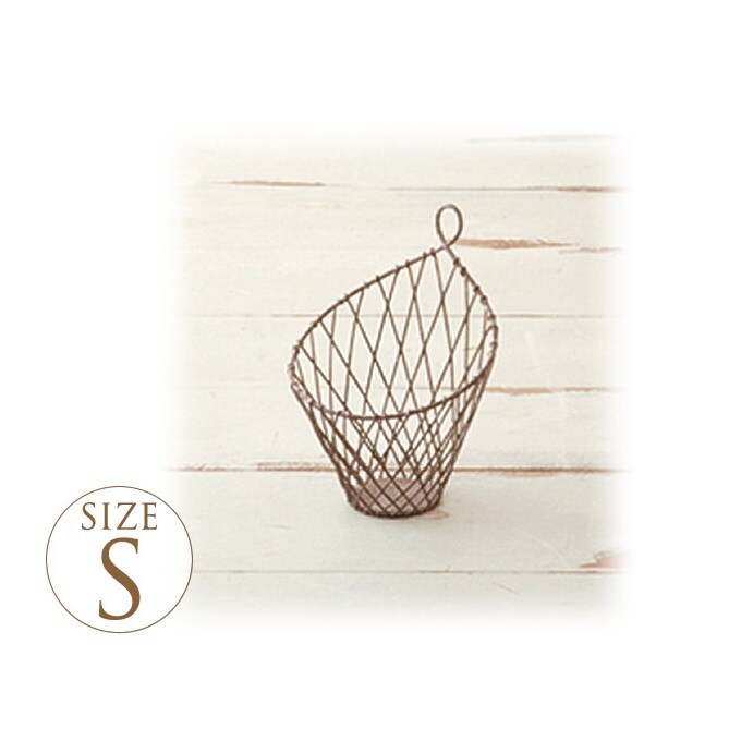 アンティーク 壁掛けバスケット Sサイズ ハンギング レトロ オシャレ おしゃれ プランターポット フラワーポット ガーデン ガーデニング エクステリア