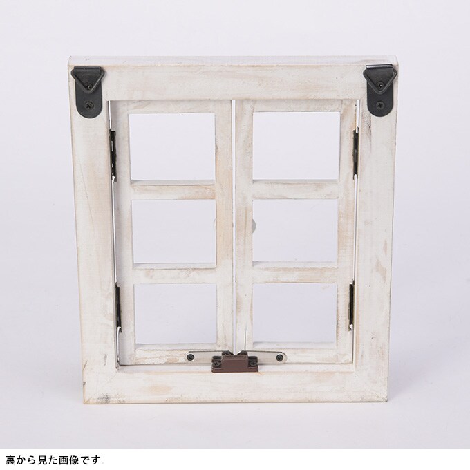 木製　壁掛けウィンドウフレーム　Sサイズ  アンティーク 置物　飾り オシャレ　おしゃれ ディスプレイ ショップデザイン 窓型 ガーデン ガーデニング エクステリア  