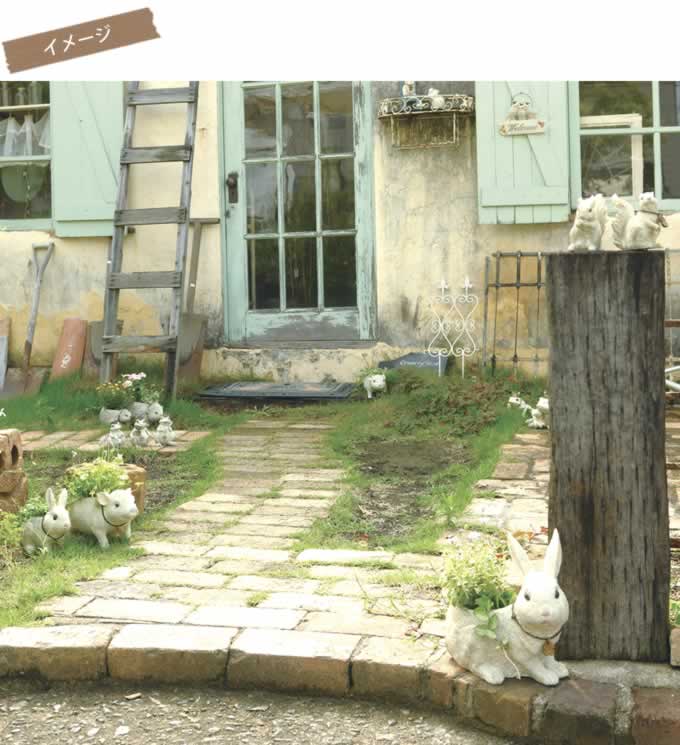 ラビッツファーム　プランター　S   置物 オブジェ 動物 かわいい おしゃれ うさぎ ラビット ガーデン ガーデニング エクステリア  