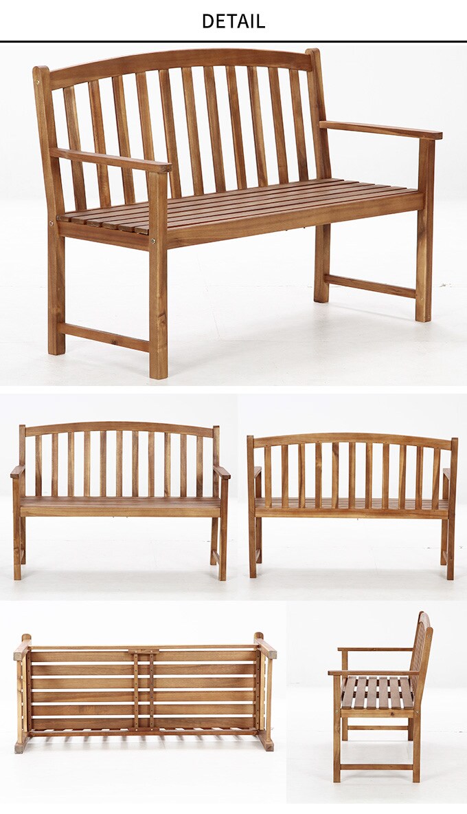 ガーデンベンチ 木製 憩いのアカシア 128cm 屋外 バルコニー 大人の ベランダ ウッド 天然木 休日 家族 夫婦 こども 暮らし