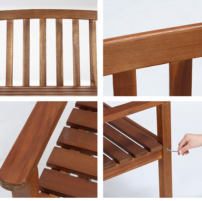 ガーデンベンチ 木製 憩いのアカシア 128cm 屋外 バルコニー 大人の ベランダ ウッド 天然木 休日 家族 夫婦 こども 暮らし